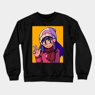 vaporwave anime aesthetic dawn hikari retro video game Crewneck Sweatshirt